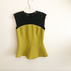 [H&M] Mesh portioned Peplum Blouse